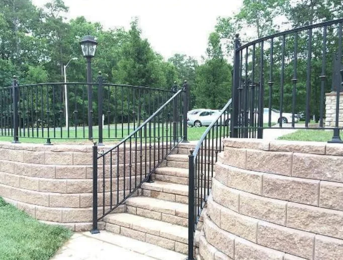 European Luxury Metal Railing Outdoor Stairs Designs MS Wrought Iron Stair Railing