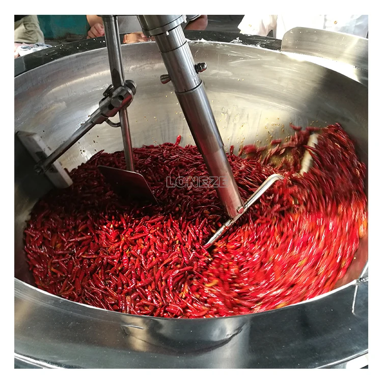 Fully Automatic Electric Cooking Mixer Machine Automatic Fish Curry Powder Cooking Kettle with Agitator Price