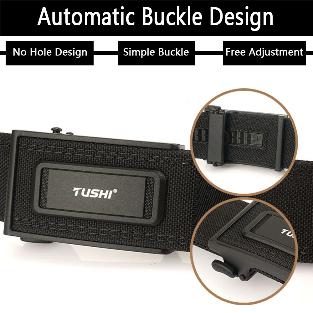 NEW 3.8cm Metal Automatic Buckle Belt Tactical Belt Reinforced 1100D Bilayer Nylon Heavy Duty Utility EDC Belt Wholesale Factory