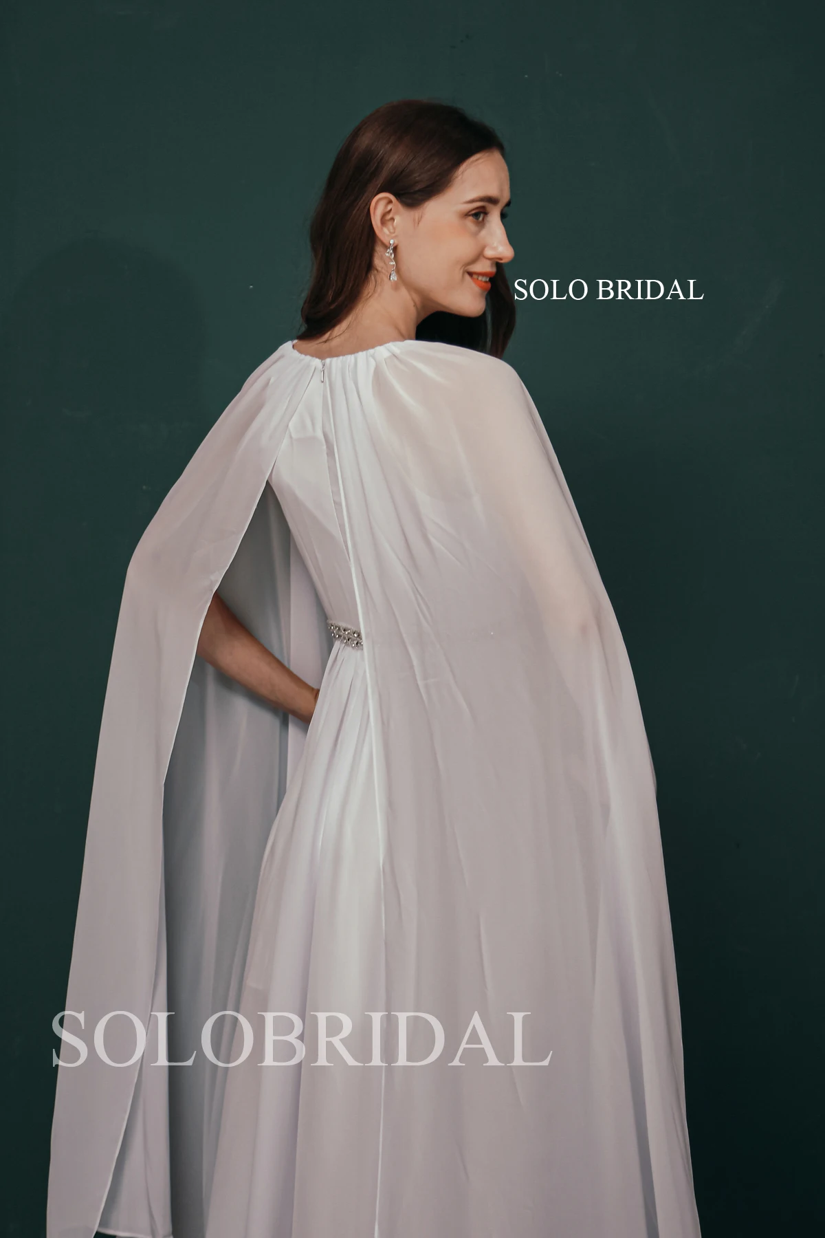 Wholesale custom Made White Tea Length Wrap Mother of Bride Party Dresses Evening Reception for Wedding