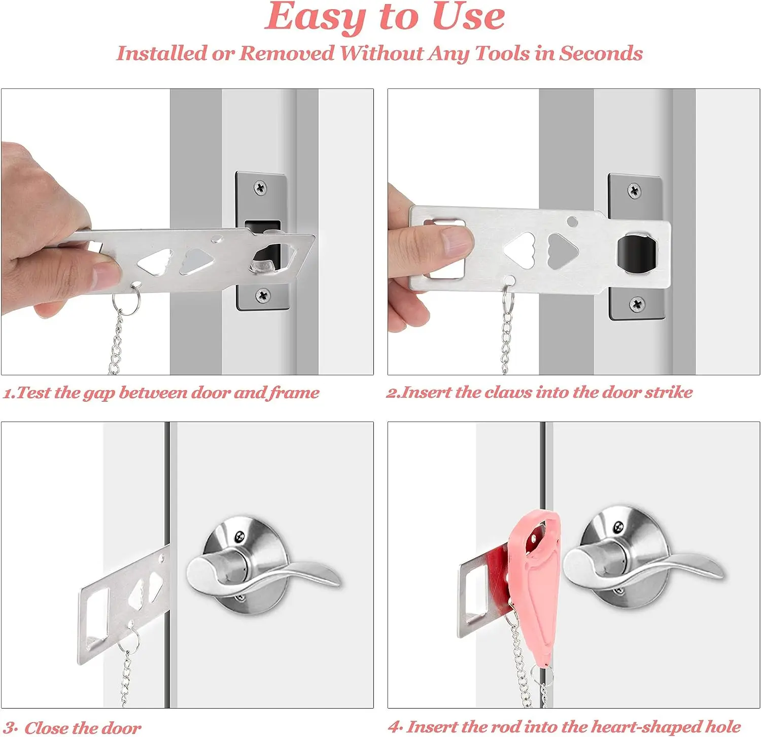 xk1221 Home Security Door Locker Travel Lockdown Locks Portable Door Lock for Additional Safety and Privacy Perfect