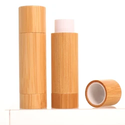 4.2g MOQ 10 pcs Custom Your Own Logo Lip Scrub Tube Bamboo Lip Balm Tube with Cheap Price Accept Printing Customization