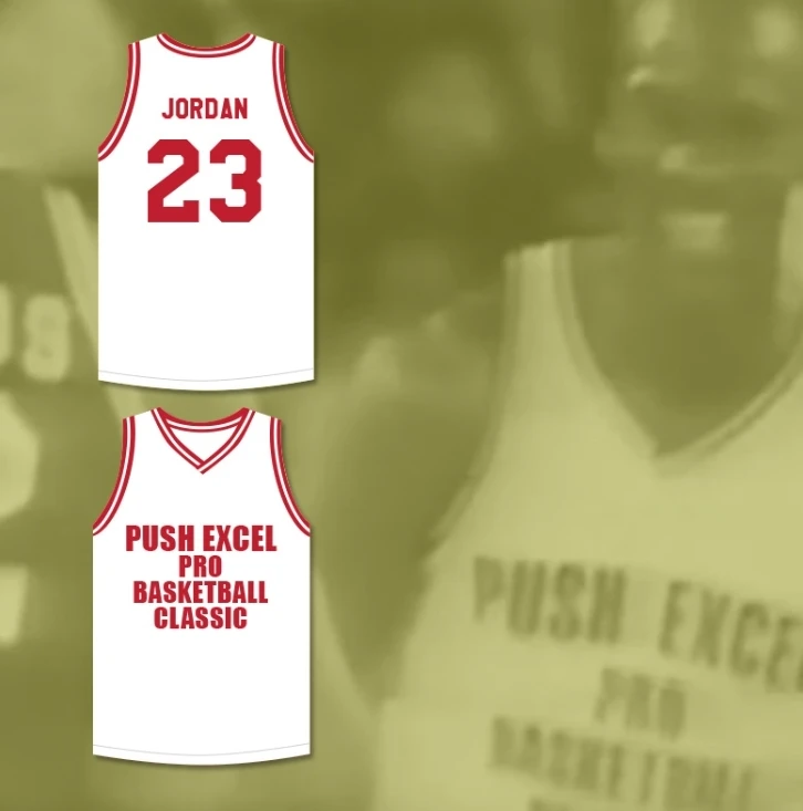 Бесплатная доставка под заказ любое имя номер MICHAEL 23 PUSH EXCEL PRO BASKETBALL Классический белый баскетбольный Джерси с вышитым S-6XL