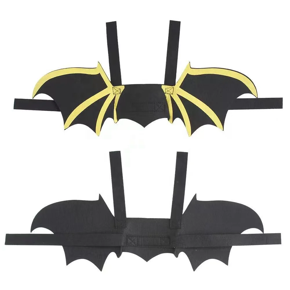 Pet Creative Holiday Apparel Halloween Bat Wings Transformer Costumes With Bells Cat Prints Devil Wings