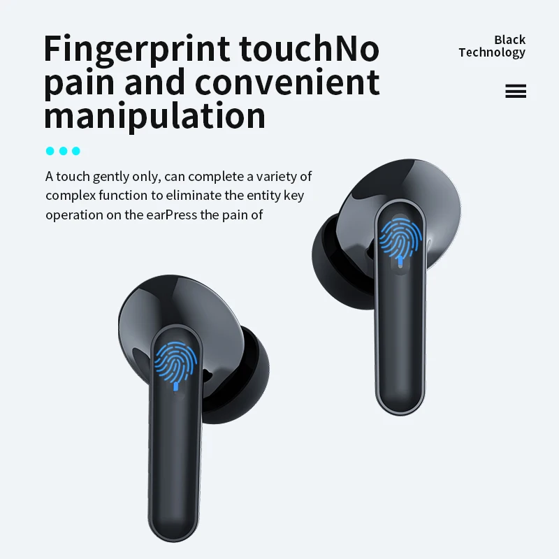 Newest Design Tws Vg121 Earbuds BT5.1 True Wireless LED Digital Display HD Calls Noise Reduction Fingerprint Touch Headset