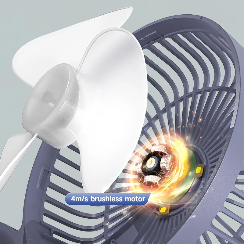 Rotating Fan Multifunction Led Folding Mobile Phone Holder High Speed Portable USB Rechargeable Mini Table Fan