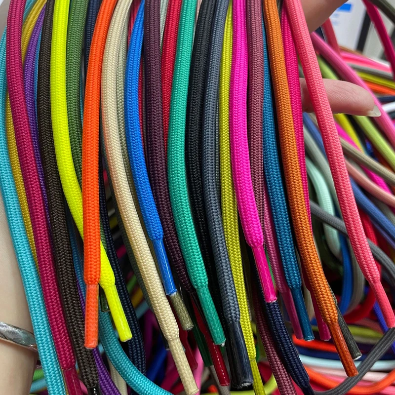 Spot goods round hoodie drawcord string braided cotton polyester Solid color Transparent cord end rope shoelace trouser cord