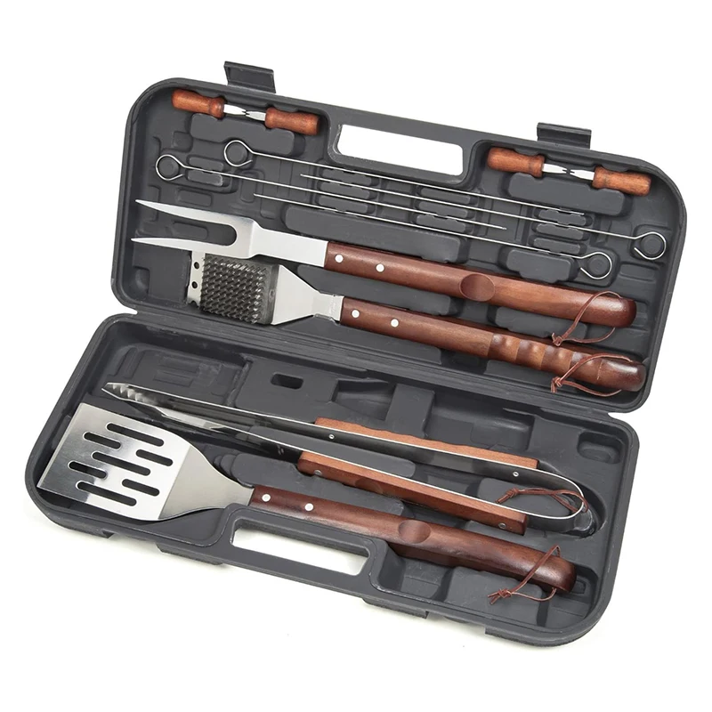 [HOT SELLING] 13pcs OEM/ODM Bbq Grill Accessories Bbq Tools Set Camping Kit Grilling Sets With Plastic Case