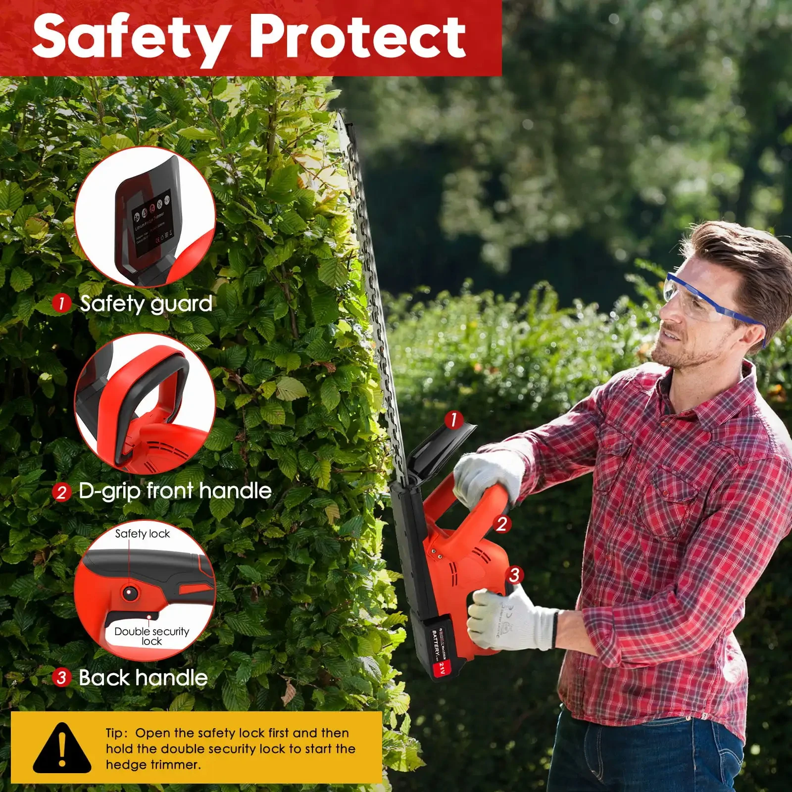 High Efficiency Brushless Electric Pruner Battery Pruning Scissors Rechargeable Grass Cutter Hand Tools Garden Hedge Trimmer