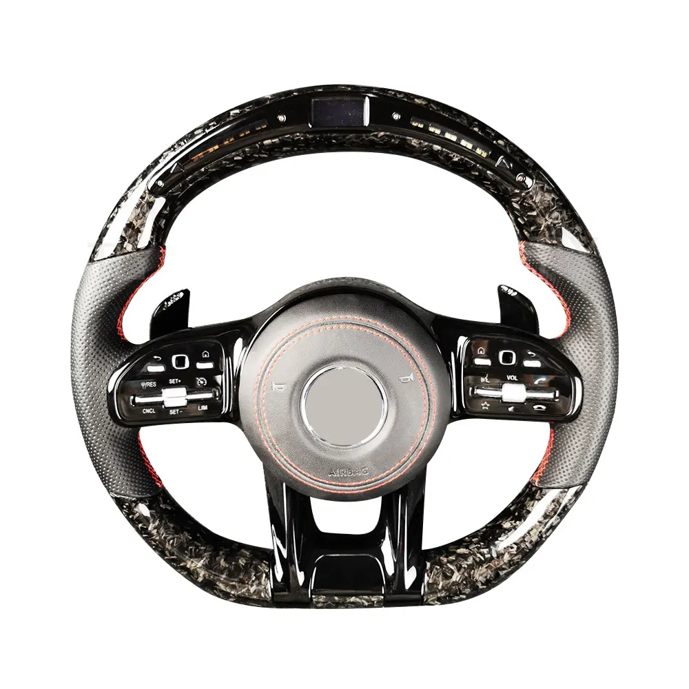Спортивное кожаное рулевое колесо со светодиодным дисплеем для Mercedes Benz C217 W209 W204 W205 W206 w207 Coupe C63s C63 AMG