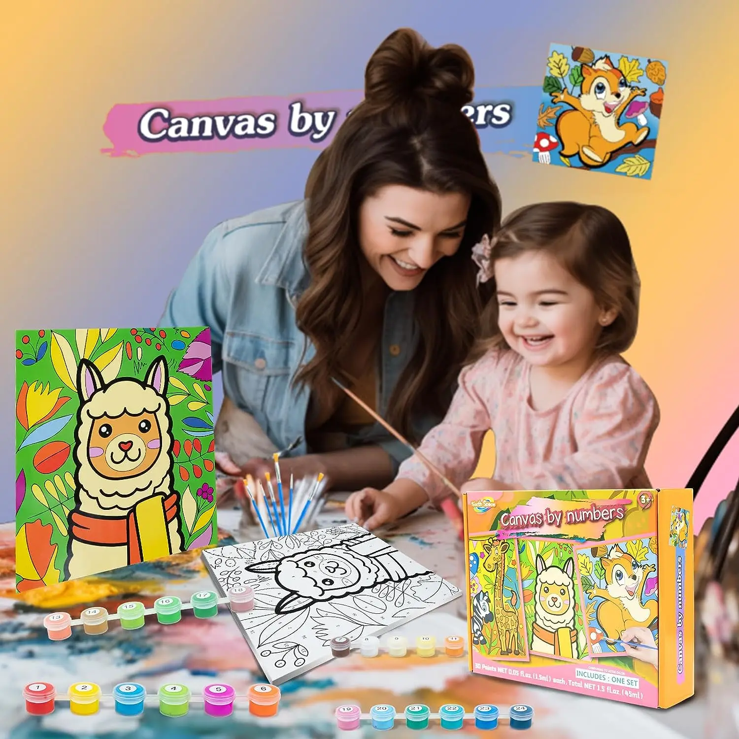Beginner painting by numbers custom paint by numbers huacan painting by number with brushes&canvas