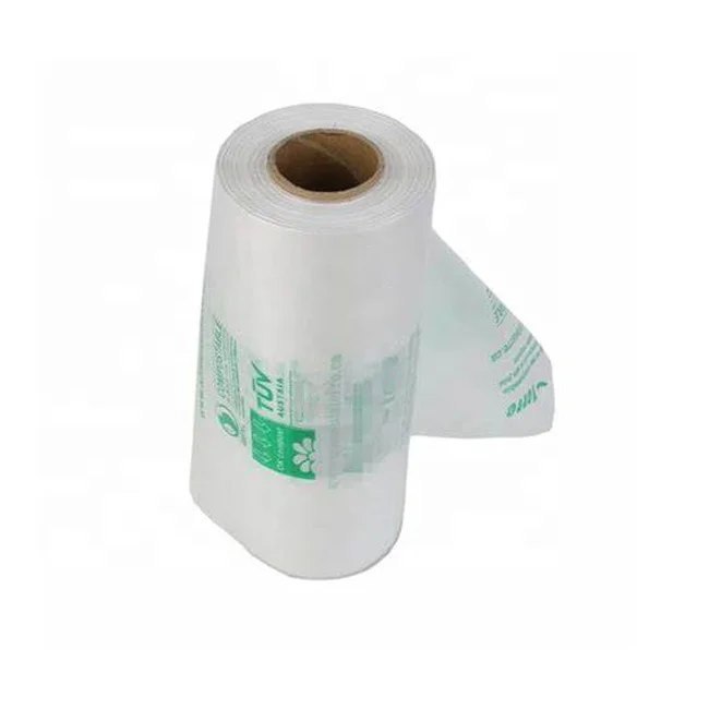 100% Compostable Biodegradable Sustainable Cornstarch Eco Friendly Food Packaging Clear Biodegradable Plastic Produce Roll Bag