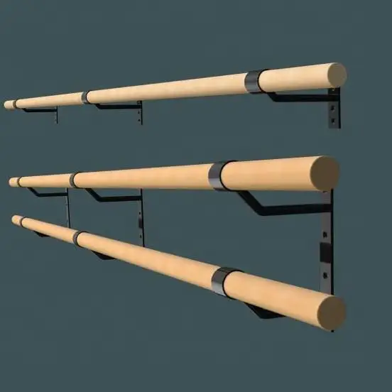 Customization Hot Sale Horizontal Wall Mounted Wooden Ballet Barre Ballet Bar