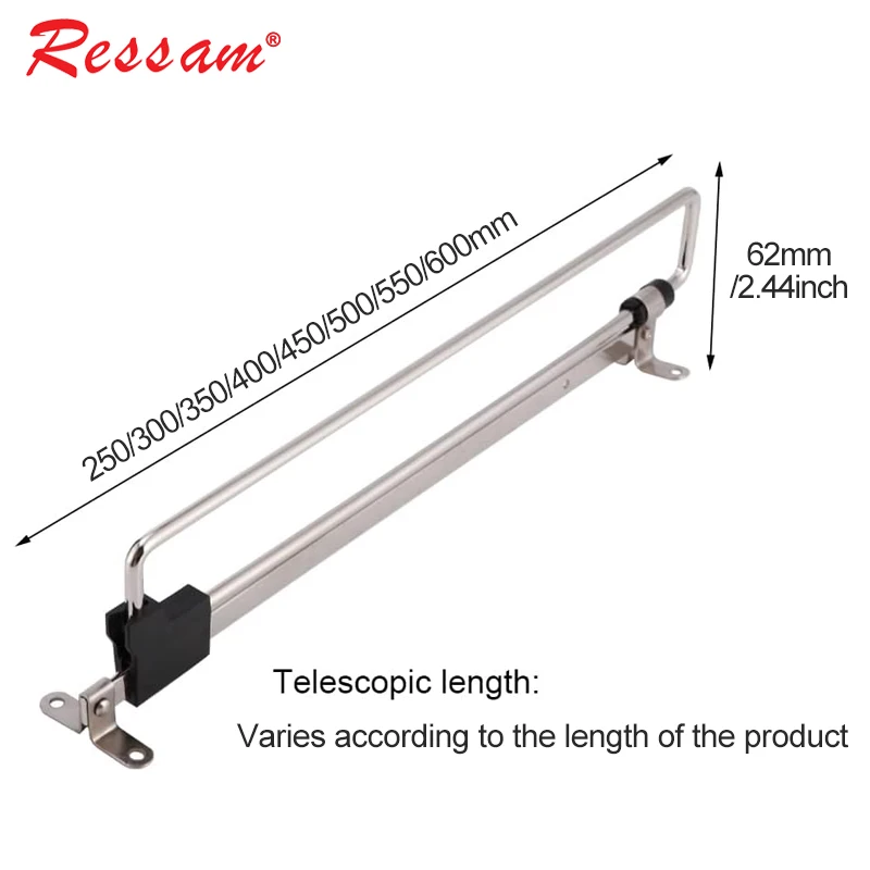 Ressam Retractable Tube Rod Extending Rail Pull Out Closet Sliding Hanger Telescopic Wardrobe Clothes Rod