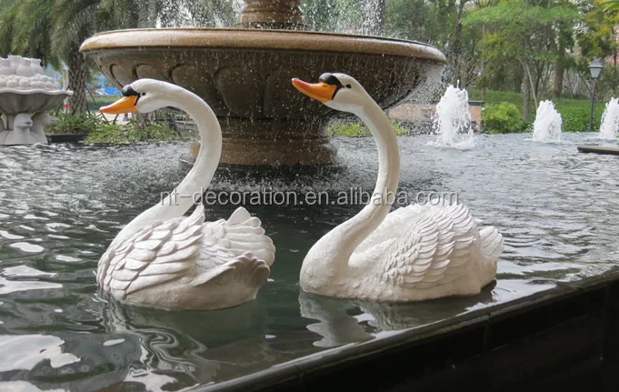Outdoor Garden Decoration White Resin Fiberglass Swan Statue Sculpture for