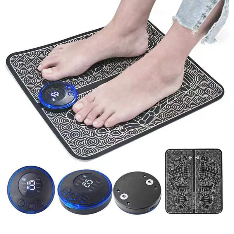 Hot Products Free Sample TENS Massage Pad Feet Muscle Stimulator Massage Mat Electric Vibration EMS Foot Massager