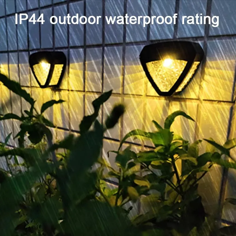 Outdoor LED solar wall light waterproof light sensor warm fence courtyard staircase decoration solar wall light