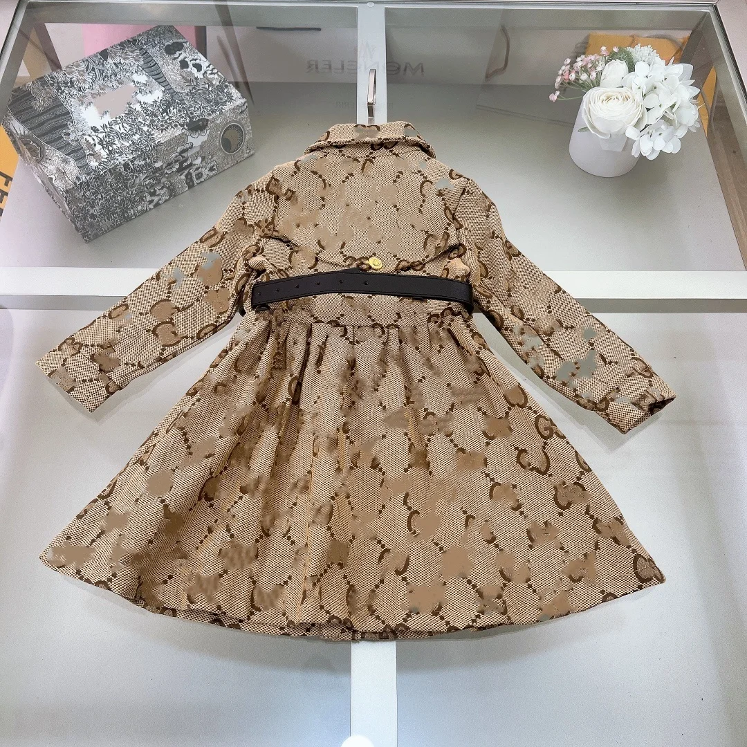 RUNTEN 2024 Designer Clothes Famous Brands Long-sleeved dress Elegant girls Print Casual dress Luxury Clothes Forgirls Top