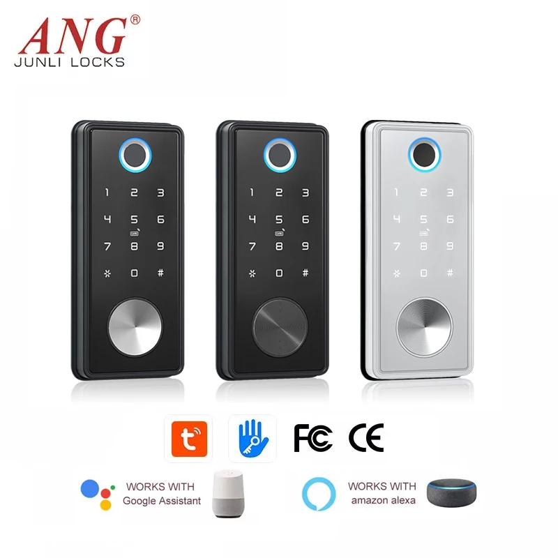 Single Latch Automatic Smart Door Lock With Ttlock Remote Code Fingerprint Door Lock