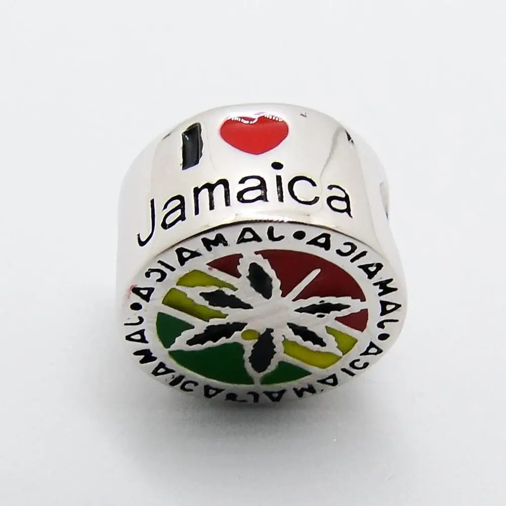 Jamaica Mixed Enamel Tropical Sunset Charms Beads For Jewelry Making 925 Sterling Silver CZ Palm Tree Bead