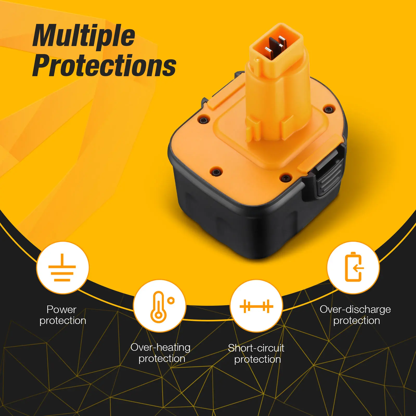 Замена 12 В 3.7ah Ni-MH для Dewalt инструментальная батарея DW9071 вольт DW9072 DC9071 DE9037 DE9071 DE9072 DE9074 DE9075