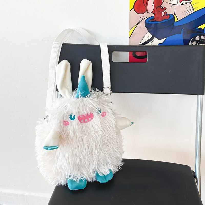 New Style  Cute And Funny Personality Plush Toy Embroidered Lovely Monster Imagine Stuffed Doll Bag For Students&Girls&Kids