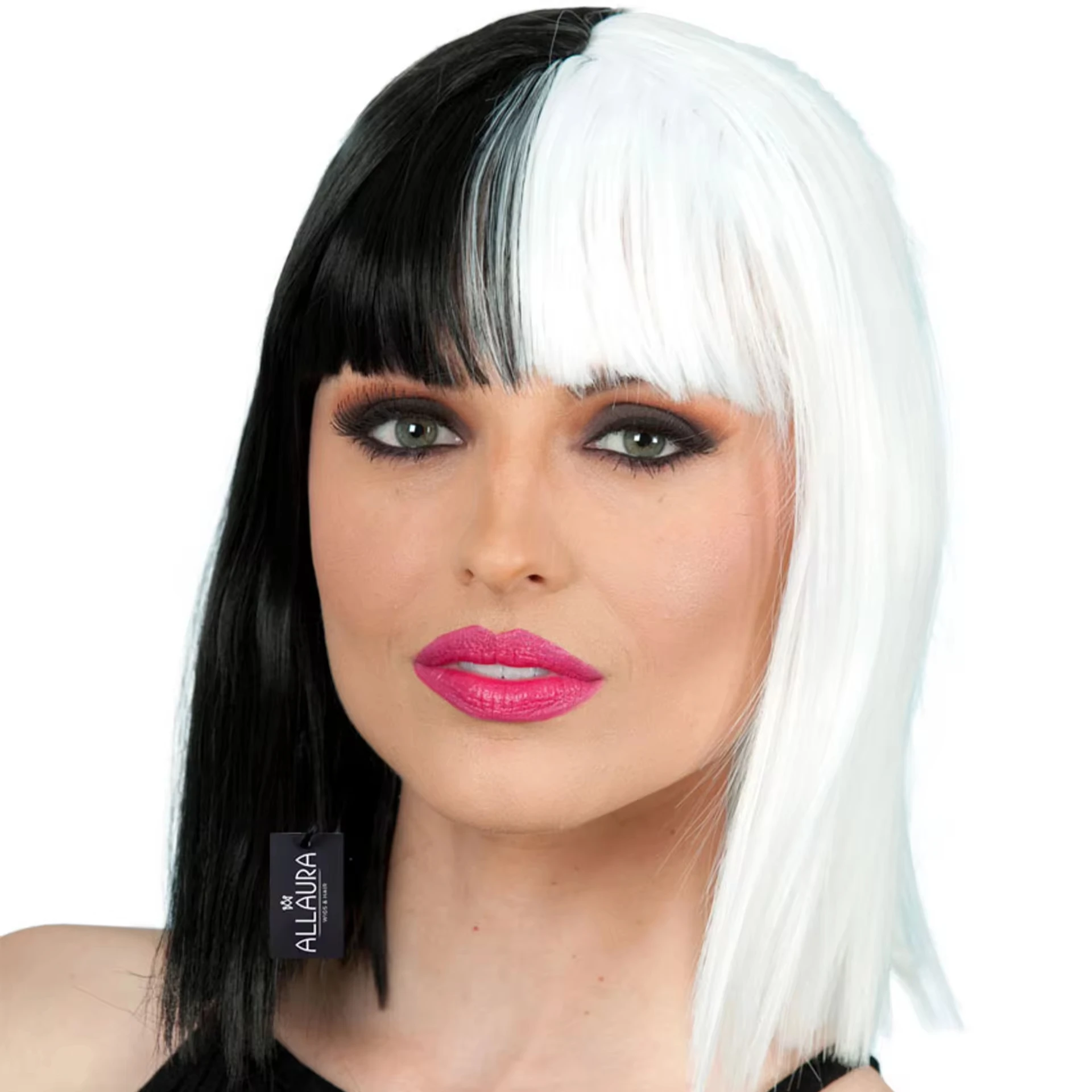 Black & White Bob Wig Womens Cosplay Costume Wigs - By Allaura