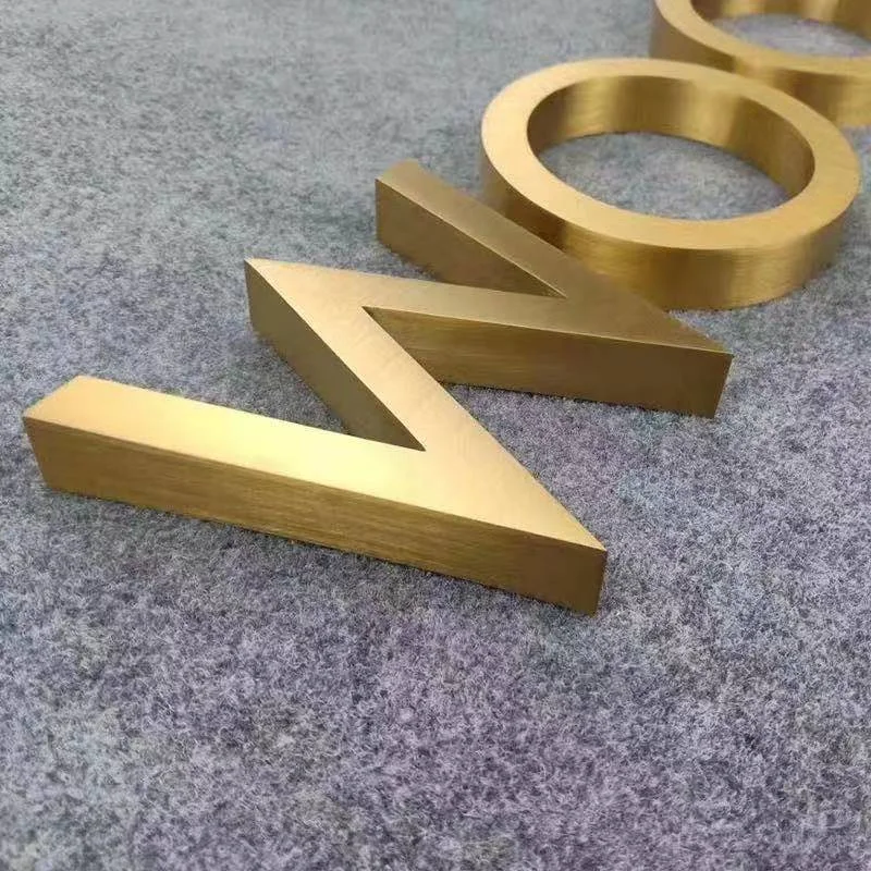 Custom Gold Metal Letter 3D Metal Chromed Letters Company Wall Logo Business Sign