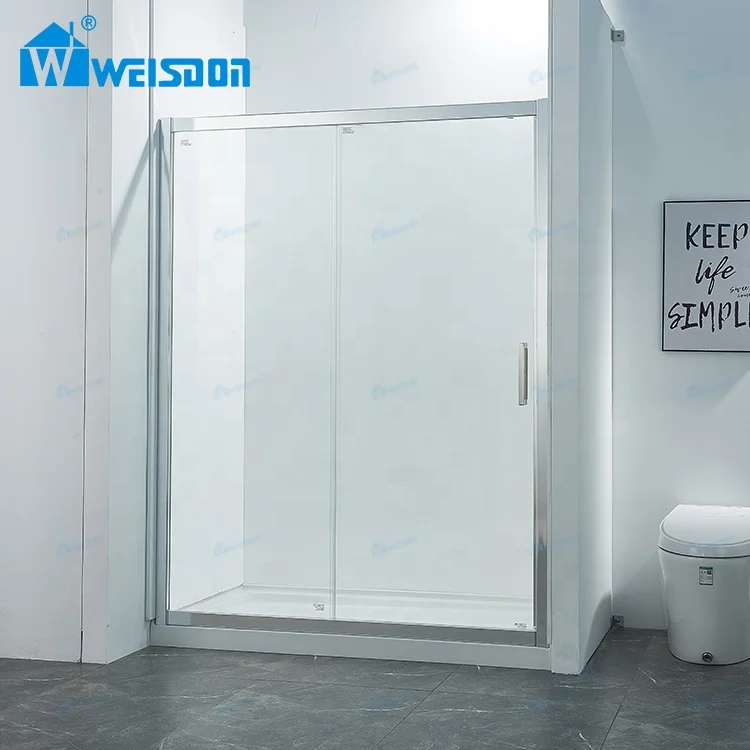 Weisdon Modern Luxury Design Walk In Aluminum Profile Framed Single Sliding Glass Shower Cabin