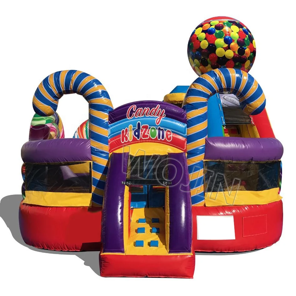 Cheap Price Candy Land Kids Zone Inflatable Air Bouncy Castle Combo Slide Wet Dry Slides in Sale