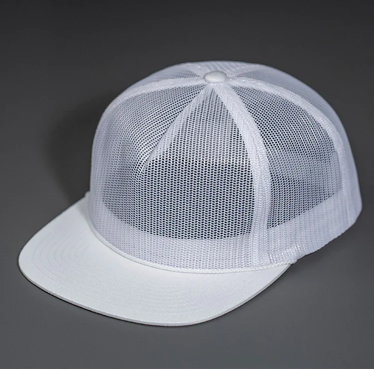 Classic 5 panels flat bill blank all mesh baseball snapback trucker caps plain full mesh trucker hat