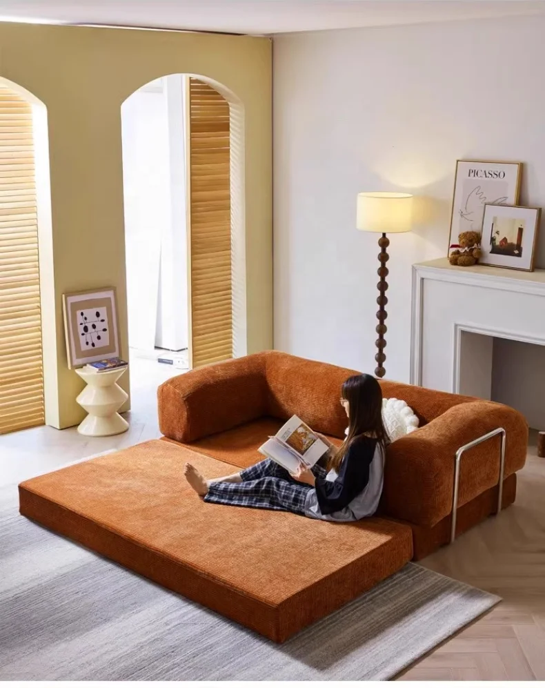 Foshan compression sofa manufacturer modern living room furniture I-shaped foam compression sponge sofa set