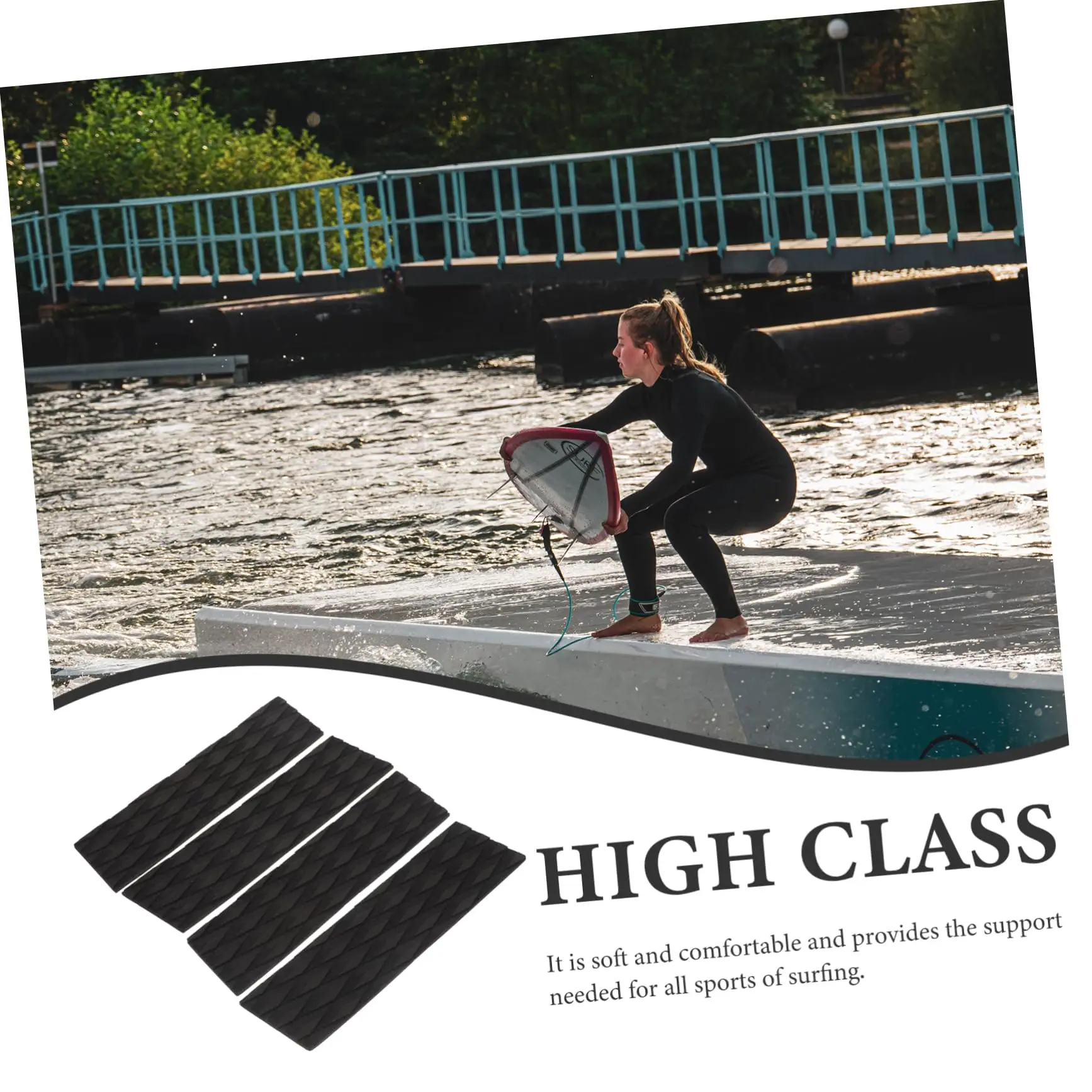 Oem Eva Skimboard Foot Anti Slip Waterproof Anti Uv Self Adhesive Kite-board Surfing Sup Traction Deck Pad