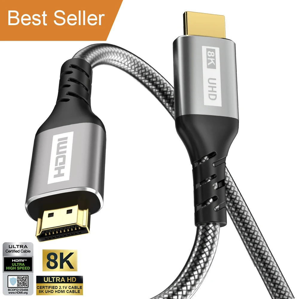 8K HDMI kable 3.3ft Male To Male Hdmi Cable 4K@120Hz 8K@60Hz 3d hdr 48gps 8k hdmi cable