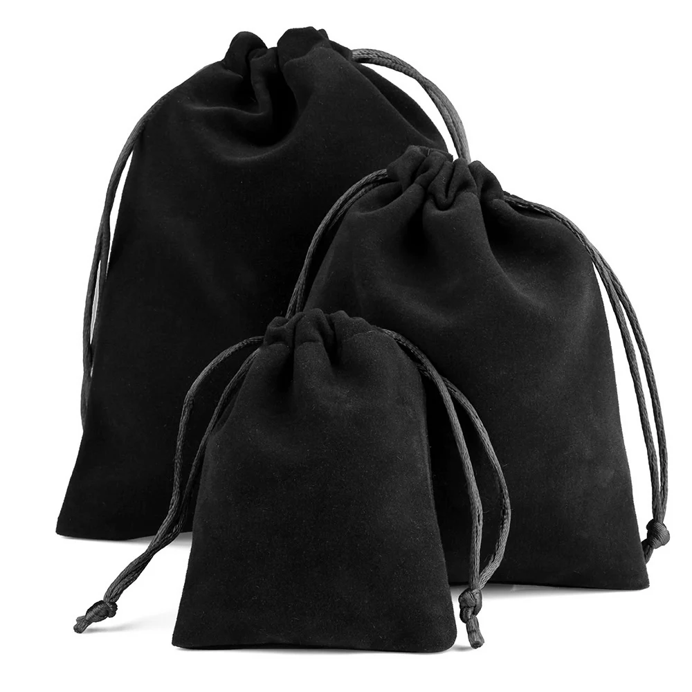 Высококачественный мягкий бархатный Подарочный пакет на шнурке разных цветов с логотипом