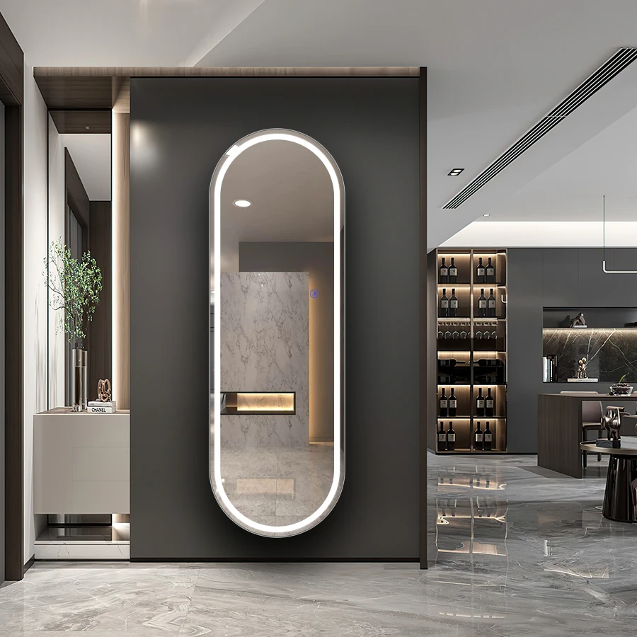 Factory wholesale Luxury Morden Long Full Body Rectangle Iron Framed Large Floor Mirror Wall Hanging/Leaning Against Wall Mirror