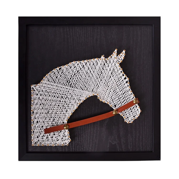 Horse Design DIY String Art Kit Make Your Own String Art Board with Stand Pins and Yarn DIY Activity Kits for Adults Kids