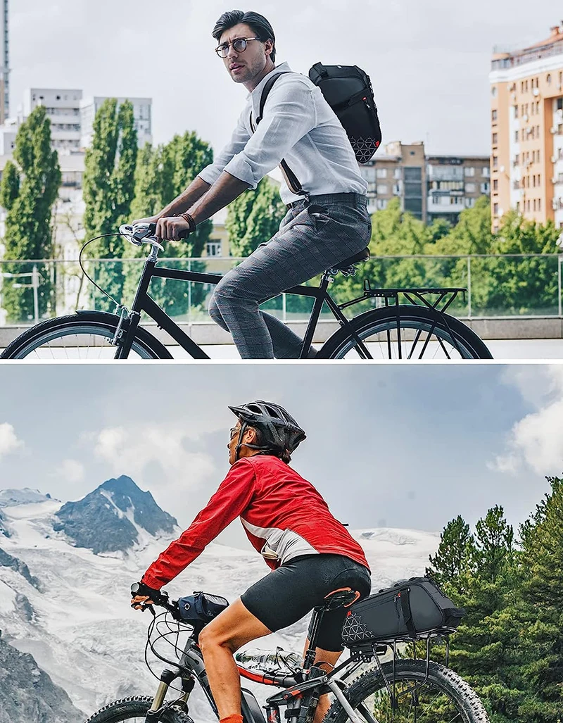 Rear Bike Rack Bag 8L PVC Waterproof Pannier for Road and Mountain Bikes for Cycling