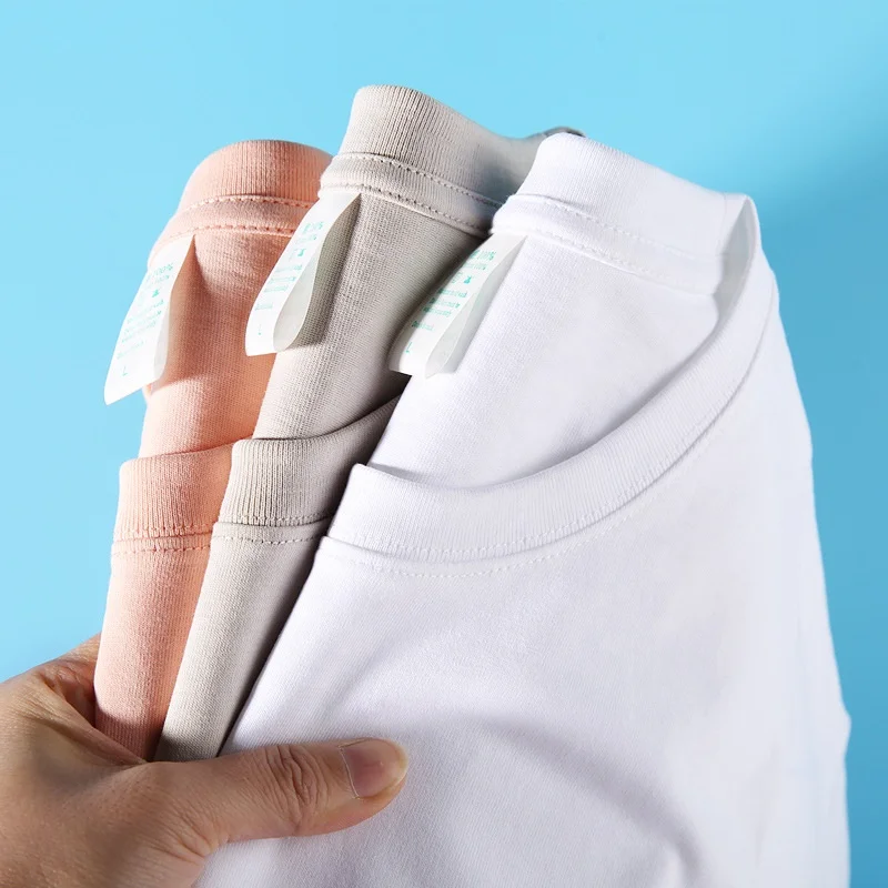 manufacturer essential women t-shirts blank boxy unisex white black tee plain heavy cotton print graphic dtg custom t shirt men