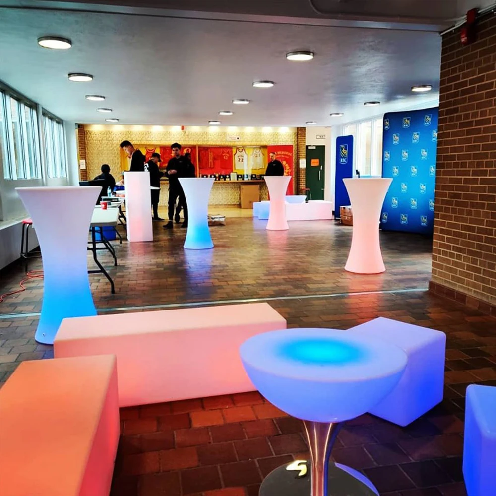 portable led bar stool table furniture hookah set LED Light Up Bar Table and Chairs Led Bar Furniture with remote control