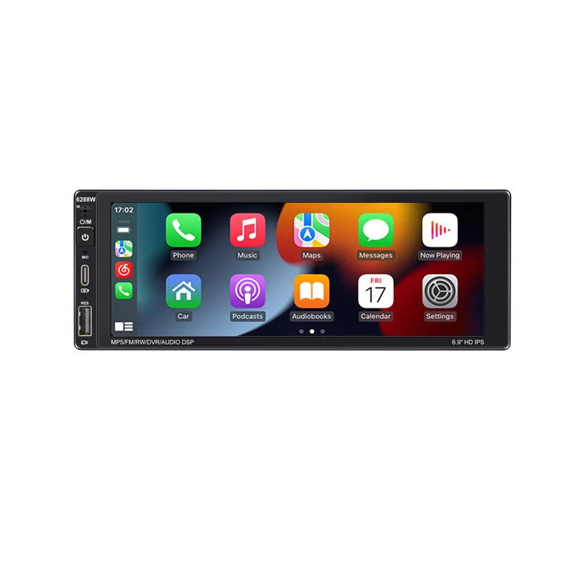 6 9 дюймов 1Din Автомобильный MP5 плеер полный сенсорный емкостный экран Carplay Android Auto BT USB FM AUX заднего вида автомобиля стерео 6288 Вт