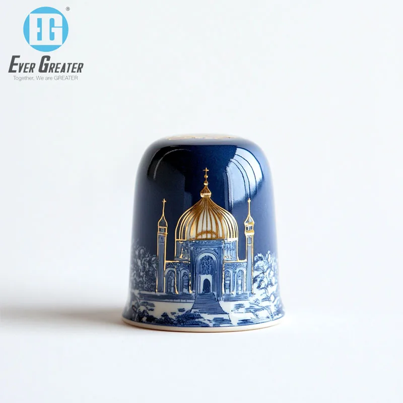 Ceramic thimbles custom production wholesale city souvenir thimbles