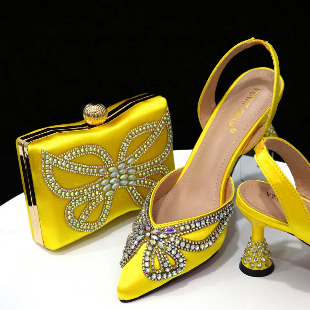 Wholesale  New Design African Nigerian Party Women Match Shoes And Bag Set For Wedding