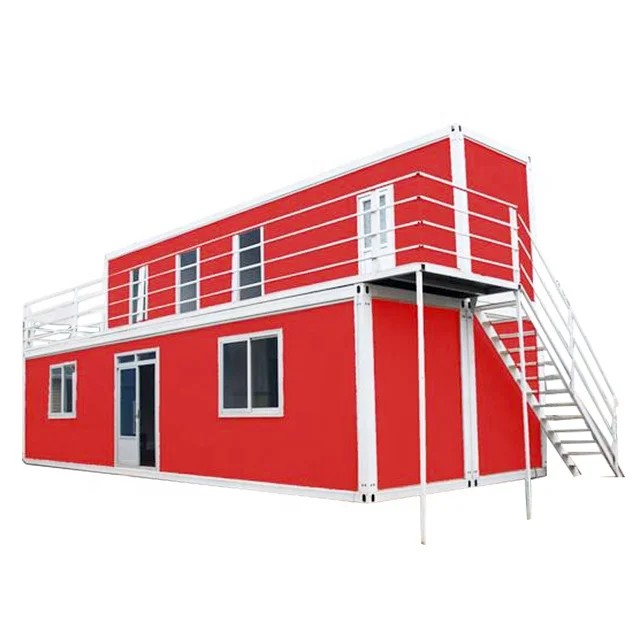America-style Cheap Double-decked Prefab Mobile Homes Container House Modern Hotel CG Customizable Sandwich Panel Shop Window