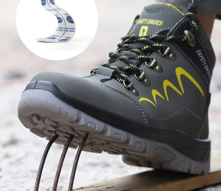 Custom water resistant Steel toe work shoes hiking men microfiber anti slip anti puncture sport sneaker work safety shoes