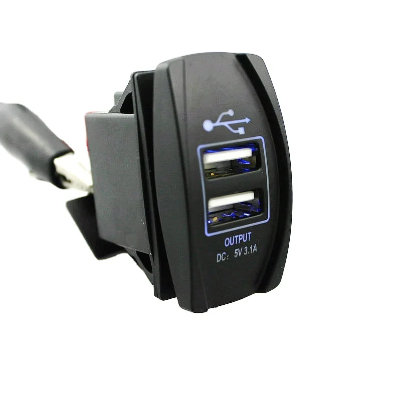auto switch 20 year manufacturer factory price 4.2A rocker switch for boat truck car USB charger