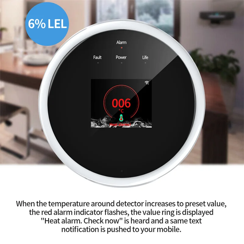 APP Phone Voice Prompt Temperature Alarm remote control WiFi Gas Leak Detector