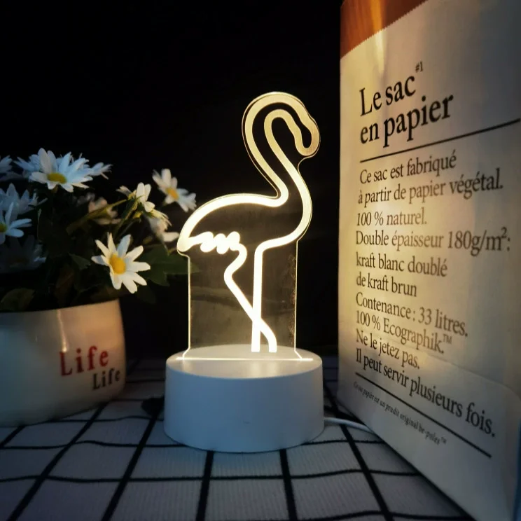 Table Lamp Wholesale LED Base 3D Illusion animation Astronaut Camera light Cute kids acrylic custom USB nightlight table lamp