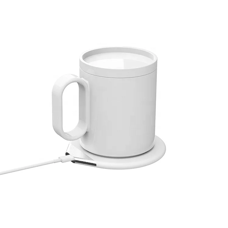 Christmas Gifts 2 In 1 350ml Smart Heated Coffee Cup Thermostat Decorating Firing Warmer Mugs With Wireless Charger