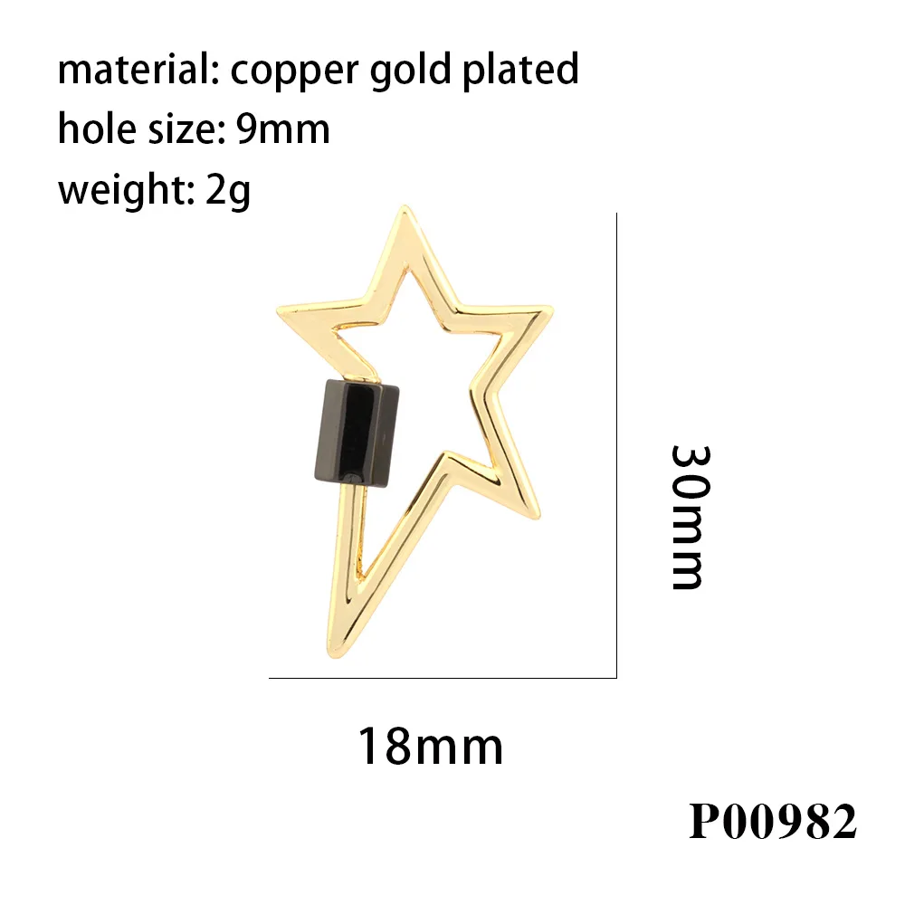 Jewelry Making Accessories Hanging Chain Spiral Locket heart star clasp brass charm pendant Carabiner Screw Lock Clasps